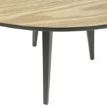 Стол обеденный круглый в стиле лофт двехцветная с черным основанием и фаской- Woodkivi