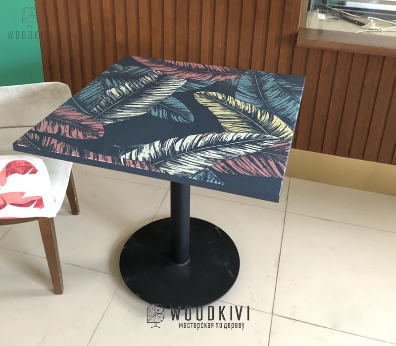 Стол со столешницей из дерева с ультрафиолетовой печатью с рисунком - Woodkiwi