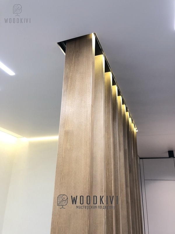 Перегородка из деревянных реек - Woodkivi