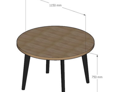 Стол круглый для столовой из ясеня на заказ по ндивидуальным размерам проект